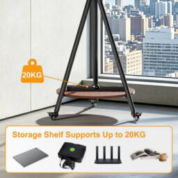 Black Movable Tripod Tv Easel Stand 40-65 Inch Flat Screen - thumbnail 4