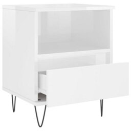 Berkfield Bedside Cabinets 2 Pcs High Gloss White 40X35X50 Cm Engineered Wood - thumbnail 6