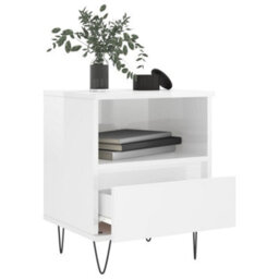 Berkfield Bedside Cabinets 2 Pcs High Gloss White 40X35X50 Cm Engineered Wood - thumbnail 4