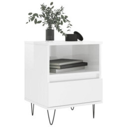 Berkfield Bedside Cabinets 2 Pcs High Gloss White 40X35X50 Cm Engineered Wood - thumbnail 3