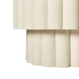 Wyld And Coco Scandilux Pendant Lamp Beige Double-Layer Linen-Effect Shade Matte Black Base - W40 X D40 X H180Cm - thumbnail 6