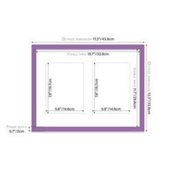16X12 Inch 2 Opening Photo Collage Frame, Display Two 8X6 Inch Photos, Multi Aperture Family Picture Frame, Purple - thumbnail 4