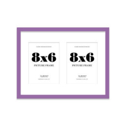 16X12 Inch 2 Opening Photo Collage Frame, Display Two 8X6 Inch Photos, Multi Aperture Family Picture Frame, Purple - thumbnail 2