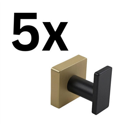 Keypak 5 Pack Square Plate Modern Coat Hook - Sleek Wall Mounted Hook Contemporary Home Decor, Easy Diy Installation - image 1