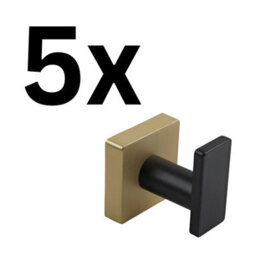 Keypak 5 Pack Square Plate Modern Coat Hook - Sleek Wall Mounted Hook Contemporary Home Decor, Easy Diy Installation - thumbnail 1