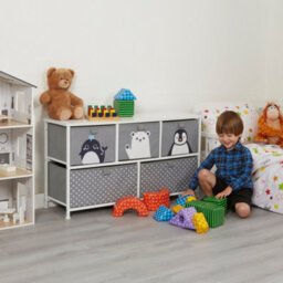 Liberty House Toys Kid's Fabric 5 Drawer Storage Chest Arctic Grey - thumbnail 2