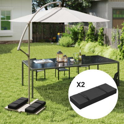 Outsunny Parasol Weights Set Of 2, Parasol Base Weights Bags, Black - image 1