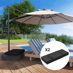 Outsunny Parasol Weights Set Of 2, Parasol Base Weights Bags, Black - thumbnail 9
