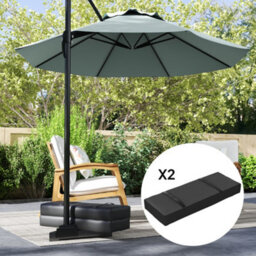 Outsunny Parasol Weights Set Of 2, Parasol Base Weights Bags, Black - thumbnail 7