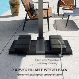 Outsunny Parasol Weights Set Of 2, Parasol Base Weights Bags, Black - thumbnail 4