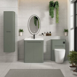Royal Bathrooms Venice 800mm Matt Nocturne Black Wall Hung Vanity Unit 2 Drawer With Ceramic Basin - thumbnail 3