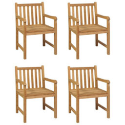 Berkfield 5 Piece Garden Dining Set Solid Teak Wood - thumbnail 3
