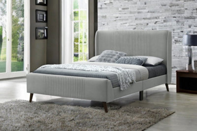 Sareer Furniture Mercury Bed, Modern Upholstered Velvet Bed Frame With Headboard - image 1
