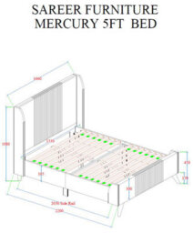 Sareer Furniture Mercury Bed, Modern Upholstered Velvet Bed Frame With Headboard - thumbnail 8