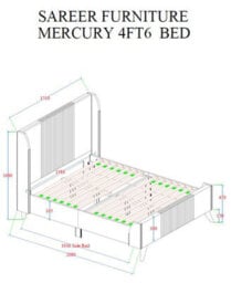 Sareer Furniture Mercury Bed, Modern Upholstered Velvet Bed Frame With Headboard - thumbnail 7