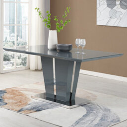 Furniture in Fashion Halo Milano Effect High Gloss Dining Table 6 Vesta White Chairs - thumbnail 2