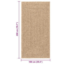 Vidaxl Rug Zizur 100X200 Cm Jute Look Indoor And Outdoor - thumbnail 3