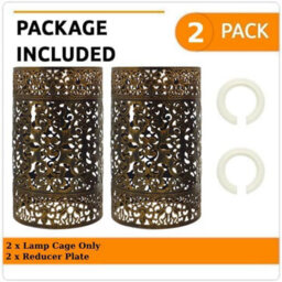 Ledsone 2 Pack Industrial Drum Cage Lampshades Metal Bulb Guard For Ceiling Pendant Lights, Easy Fit - thumbnail 7