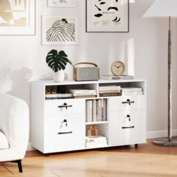 File Cabinet Mobile Lateral Filing Storage Organizer With Lock - thumbnail 3