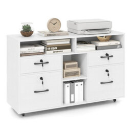 File Cabinet Mobile Lateral Filing Storage Organizer With Lock - thumbnail 6