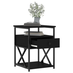 Vidaxl Bedside Cabinets 2 Pcs Black 40X42X55 Cm Engineered Wood - thumbnail 4