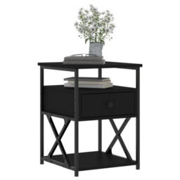 Vidaxl Bedside Cabinets 2 Pcs Black 40X42X55 Cm Engineered Wood - thumbnail 3