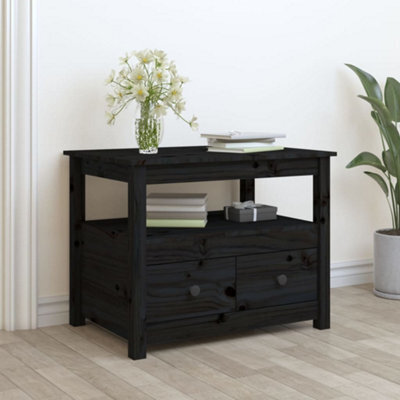 Berkfield Classic Coffee Table Black 71X49X55 Cm Solid Wood Pine - image 1
