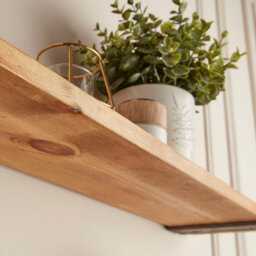 Off the Grain Rustic Wood Wall Shelves Set Of 2 With Inverted Brackets  -15Cm X 2.5Cm Wooden Shelves 150Cm - thumbnail 4