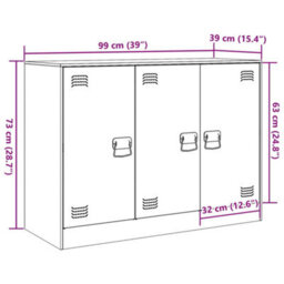 Vidaxl Sideboard Pink 99X39X73 Cm Steel - thumbnail 3
