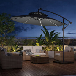 Thehotsale Double-Top Cantilever Parasol With Lights And Parasol Base - thumbnail 2