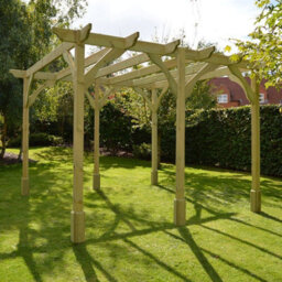 Rutland County Garden Furniture Premium Pergola 6 Posts - Wood - L240 X W720 X H270 Cm - Light Green - thumbnail 5