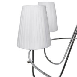 Wyld And Coco Luxeliving Six-Light Pendant Chandelier With Silver Cotton Fabric Shades - 71Cm Diameter, 145Cm Drop - thumbnail 7