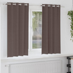 Walplus Curtains With Curtains 2 Pcs Dark Brown Polyester - thumbnail 1