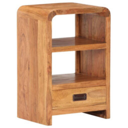 Berkfield Bedside Table 40X30X60 Cm Solid Acacia Wood Honey Finish - thumbnail 1