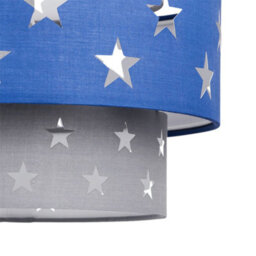 First Choice Lighting Pair Of Navy Blue And Grey Star Two Tier Light Shades - thumbnail 4