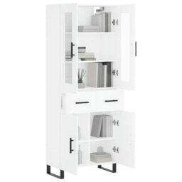 Berkfield Elegant Highboard White 69.5X34X180 Cm Engineered Wood - thumbnail 3