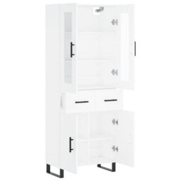 Berkfield Elegant Highboard White 69.5X34X180 Cm Engineered Wood - thumbnail 4