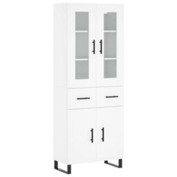 Berkfield Elegant Highboard White 69.5X34X180 Cm Engineered Wood - thumbnail 1