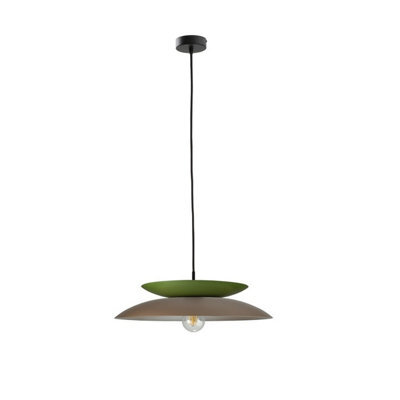Luminosa Lighting Luminosa Ferro Dome Pendant Ceiling Light Brown, Green 1X E27 - image 1