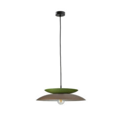 Luminosa Lighting Luminosa Ferro Dome Pendant Ceiling Light Brown, Green 1X E27 - thumbnail 1