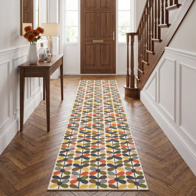 Decoranddecor Hallway Runners, Washable Rugs, Carpet Runner Rug, 60X240Cm, Non-Slip, Pet Friendly, Retro Floral Rug - Zoe - image 1