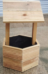 Hand Made Wooden Decking Garden Wishing Well Planter, Trough - thumbnail 1