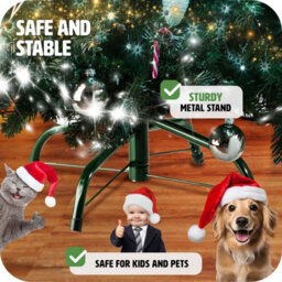 Tectake Christmas Tree - Artificial Christmas Tree With Frosted Tips, Pine Cones, And Metal Stand - 180 Cm - Green - thumbnail 3