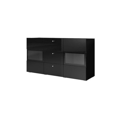 Arte Athens 26 Sideboard Cabinet 132Cm - Modern Black Gloss Finish For Stylish Storage - image 1