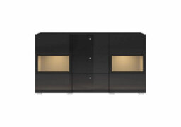 Arte Athens 26 Sideboard Cabinet 132Cm - Modern Black Gloss Finish For Stylish Storage - thumbnail 3