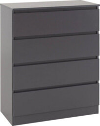 Seconique Malvern 4 Drawer Chest Grey Recessed Handles Metal Runners