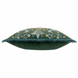 Morris & Co Strawberry Thief Embroidered Velvet Cushion Cover - thumbnail 4