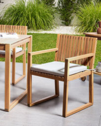 Beliani Set Of 2 Garden Chairs With Cushions Sassari Premium Certified Acacia Wood Light Grey - thumbnail 2