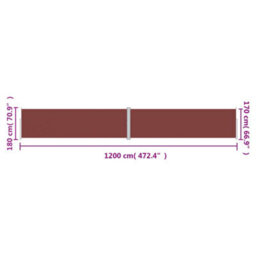 Walplus Retractable Side Awning Garden Sun Shade Canopy Gazebo For Back Door, Porch, Patio Brown 180X1200 Cm - thumbnail 8