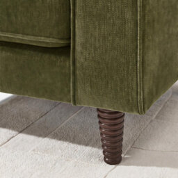 Furniturebox Uk Jasper Green Linen-Look Fabric 2 Seater Sofa - thumbnail 6